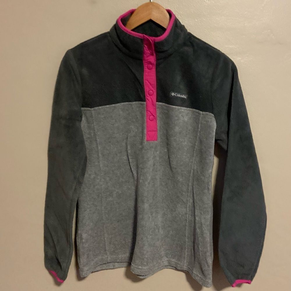 Columbia Gray and Pink Fleece Jacket